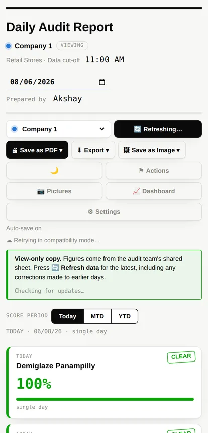 The report on a phone